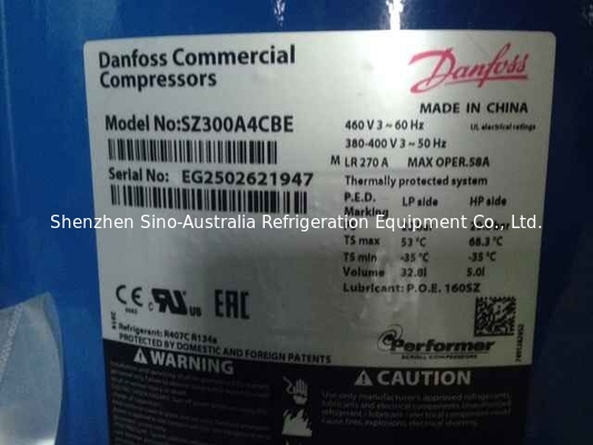 Compresor comercial SZ300A4CBE R407C 25HP del aire acondicionado de la voluta del ejecutante de Danfoss